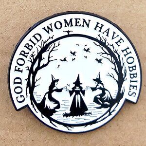 Witch Gothic Feminist Enamel Pin Badge Women Hobbies Dark Humor Gifts Brooch
